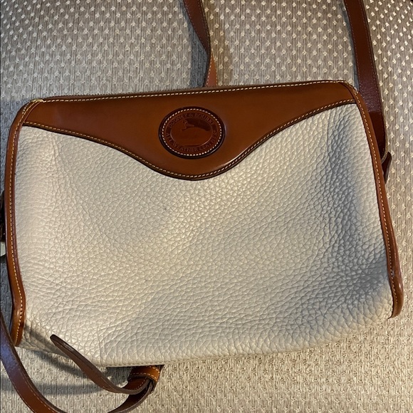 Dooney & Bourke Handbags - Dooney & Bourke Cream and Brown Crossbody Bag